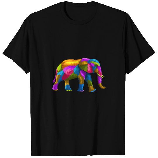 Elephant Mammal Colorful Elephant Painting Beautiful Art Animal Lover Gifts T-Shirts