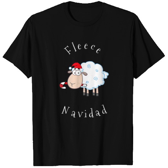 Sheep Pet Fleece Navidad Sheep Lamb Santa Hat Candy Cane Christmas T-Shirts