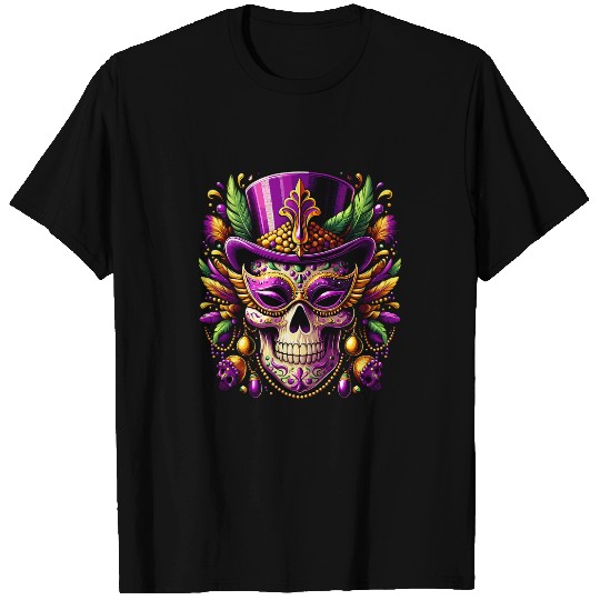 Mardi Gras Skull Witch Doctor New Orleans Men Women T-Shirts