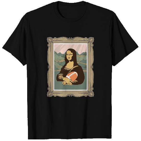 Sport Rugby Mona Lisa Funny Rugby Outfit Art Painting T-Shirts