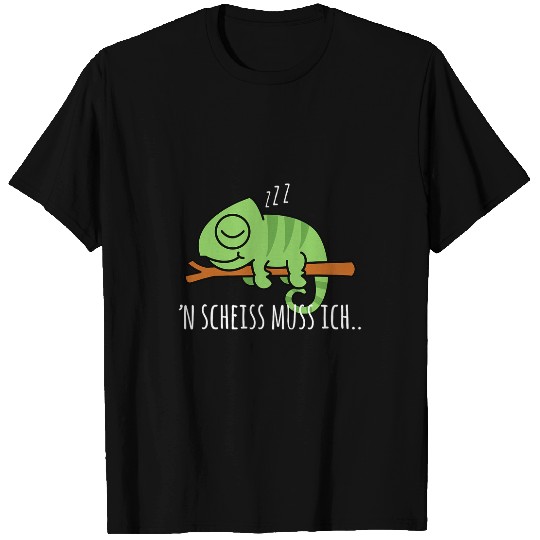Chameleon Pet N Scheiss Muss Ich Saying Funny Faules T-Shirts