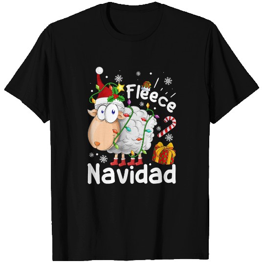 Sheep Pet Fleece Feliz Navidad Funny Christmas Cute Sheep Christmas T-Shirts