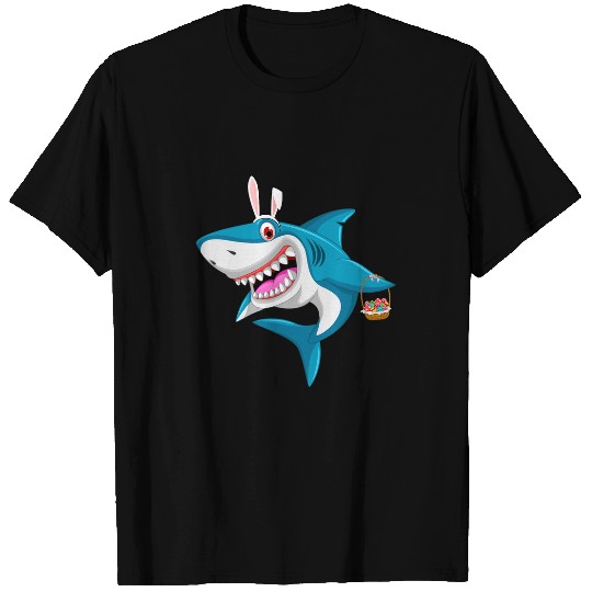 Shark Pet Easter Shark with Easter Basket Easter Gift For Kid Boy Girl T-Shirts