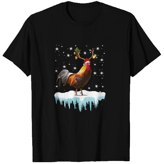 Chicken Pet Christmas Lights Chicken Santa Funny xmass Tree Chicken 123 T-Shirts
