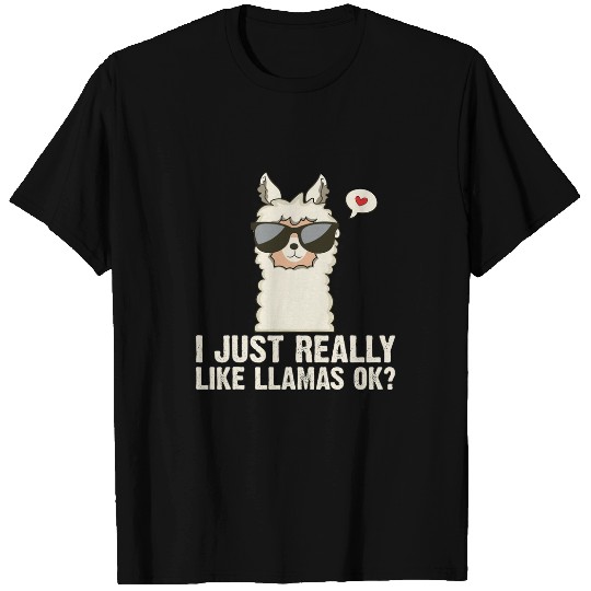 Llama Pet I Just Really Like Llama Okay vintages Retro Novelty T-Shirts