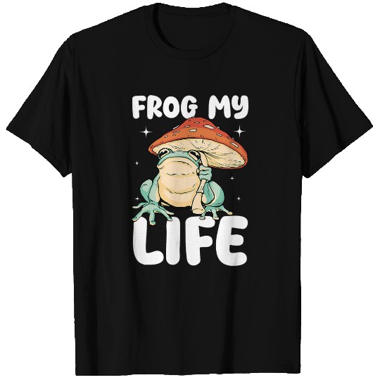 Frog Pet My Life Aesthetic Mushroom T-Shirts
