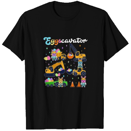 Excavator Fun Eggscavator Easter Egg Hunt Construction Trucks Toddler Boys T-Shirts