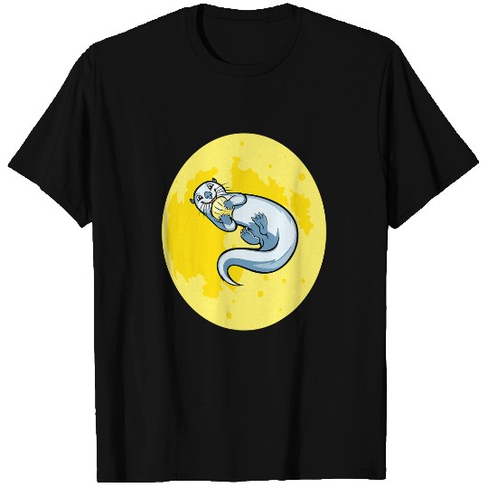 Otter Pet Otters Full Moon Lazy Halloween Costume Cute Ocean Animal T-Shirts
