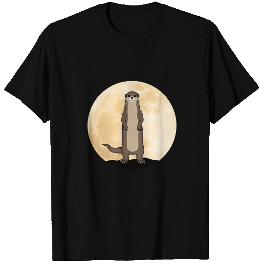 Otter Pet Otters Full Moon Moon Water Martens Sea Otter Marten T-Shirts