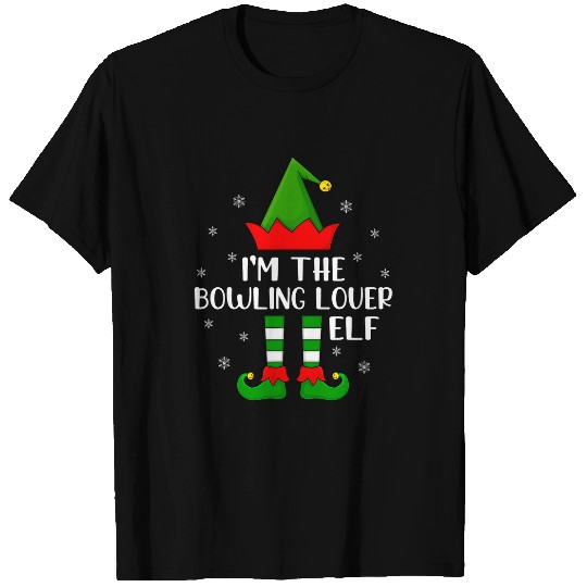 Sport Bowling Matching Family Funny I m The Bowling Lover Elf Christmas T-Shirts