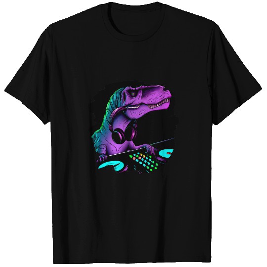 Dinosaur Pet T rexs Dinosaur DJ Record Techno Music Tyrannosaurus Rex T-Shirts