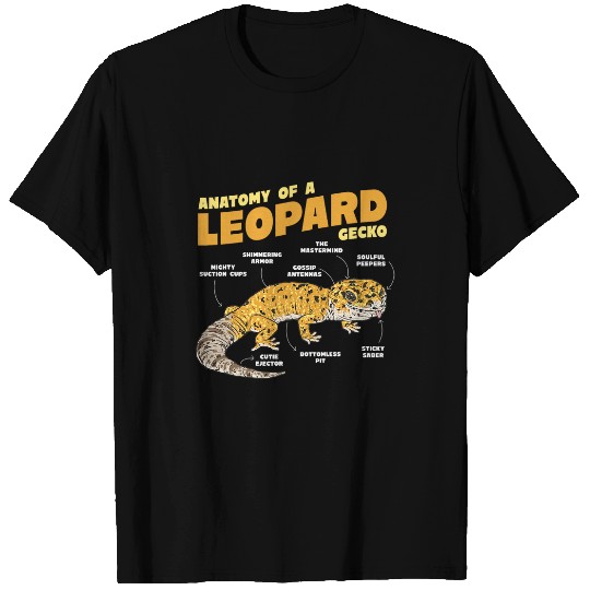 Gecko Pet Anatomy Of A Leopard Gecko Reptile Keeper Pet Funny T-Shirts