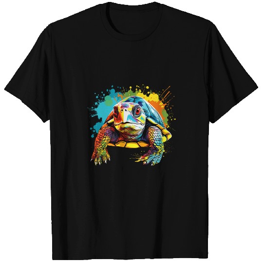 Turtle Pet Splash Art Box Turtle Lover Colorful 1 T-Shirts