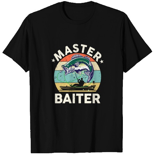 Fishing Fun MasterBaiter Kayak Fishing Men Dad Grandpa Bass Fish T-Shirts