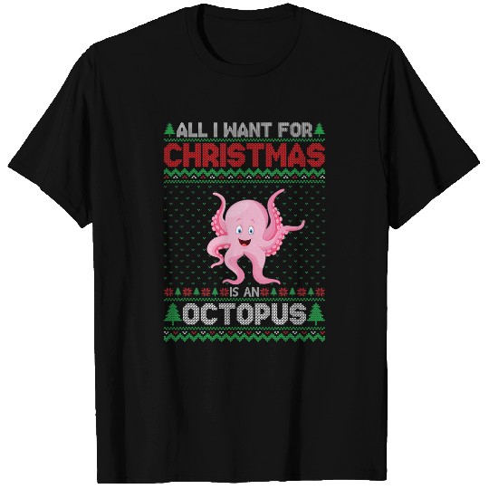 Octopus Pet Christmas Outfits for Men Women Ugly xmass Sweater T-Shirts
