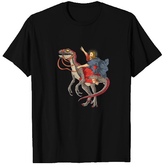 Dinosaur Pet Jesus Riding Dinosaur T rexs Jesus Christian 1 T-Shirts