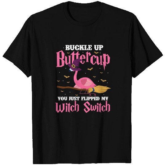 Flamingo Pet Buckle Up Buttercup Halloween Party bird T-Shirts