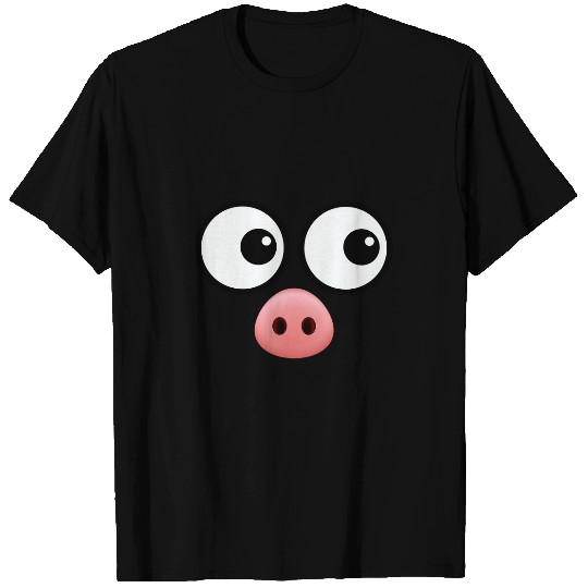 Pig Pet Face Costume Funny Simple Lazy Halloween Costume T-Shirts