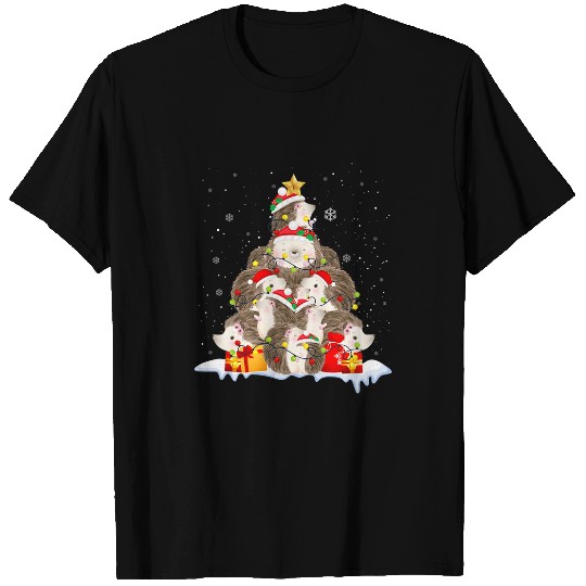 Hedgehog Pet Christmas Tree Funny Animal Lover Holiday Apparel 2 T-Shirts