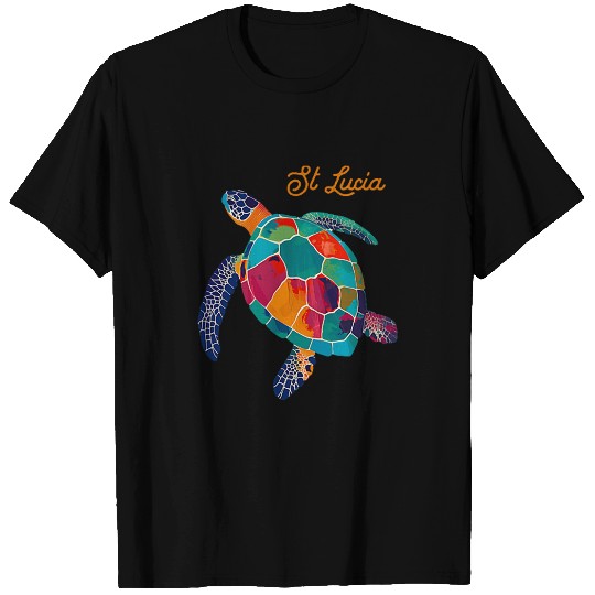 Turtle Pet St Lucia Pride Sea Turtle Surfer Scuba Diving Vintage Retro T-Shirts