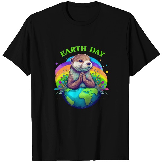 Otter Pet Otters for Earth Show Your Support on Earth Day otter lovers T-Shirts