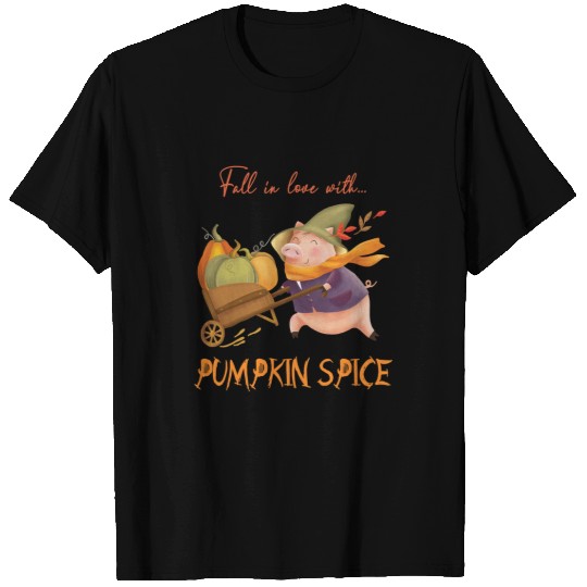 Pig Pet Fall In Love With Pumpkin Spice Autumn Harvest677 cattle T-Shirts