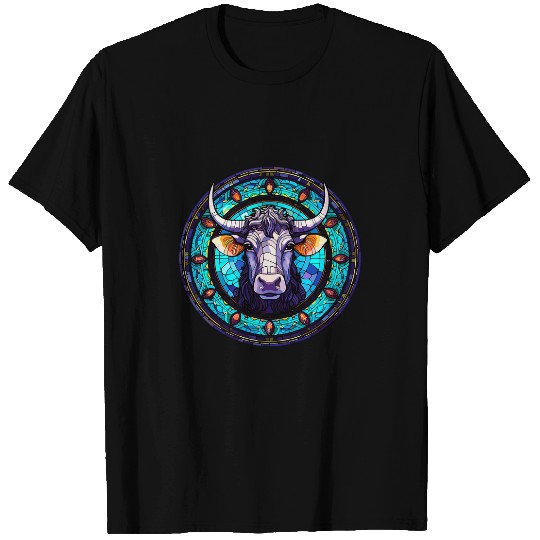 Cow Pet with Artisan Style Stained Glass Art T-Shirts