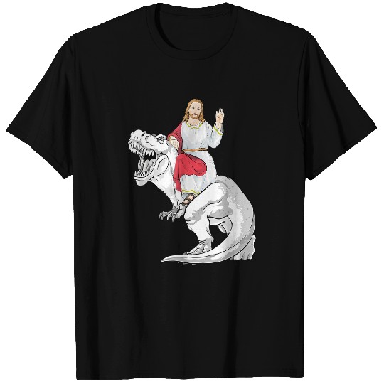 Dinosaur Pet Jesus Riding Dinosaur T rexs Jesus Christian 31 T-Shirts