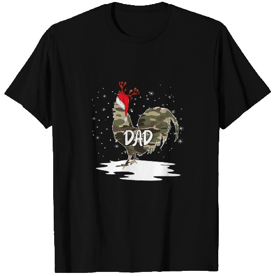 Chicken Pet Rooster Camoflauge Dad Camo Military Tactical xmass Family T-Shirts