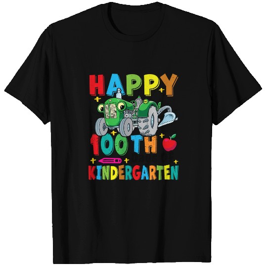 Tractor Fun 100th Day 100 Days of Kindergarten For Toddlers Kids T-Shirts