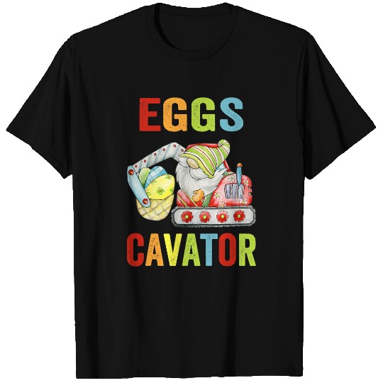 Excavator Fun EggsCavator Gnome Egg Hunt Funny Excavator Happy Easter Kids T-Shirts