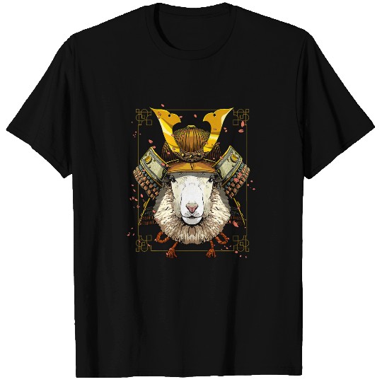Sheep Pet Samurai Sheep Lamb Japanese Warrior Bushido Japanese Style T-Shirts