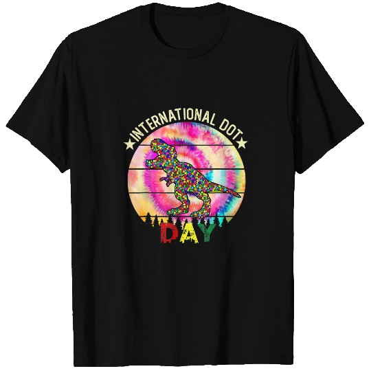 Dinosaur Pet International Dot Day Tie Dye Trex Dinosaur Kids Boys T-Shirts