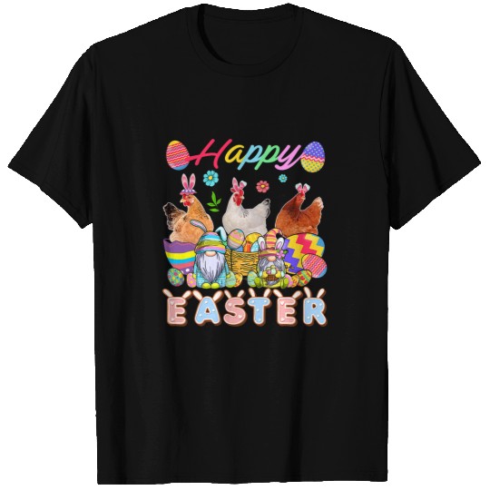 Chicken Pet Happy Easter Group Gnomes Bunny Chickens Hunting Eggs Basket T-Shirts
