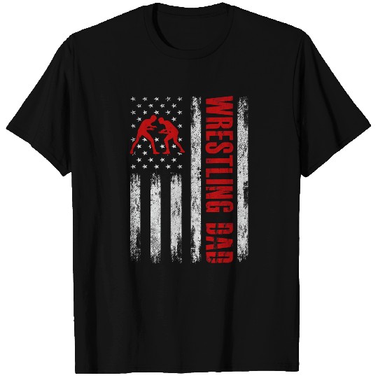 Sport Wrestling Dad American Flag Wrestle 4th Of July Patriotic T-Shirts