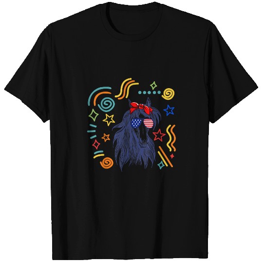 Horse Pet 4th Of July Horse Lover America Flag Independence Day Women T-Shirts
