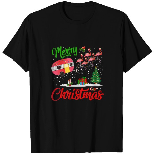Flamingo Pet Merry xmass Pink Flamingo Funny Camping Camper Christmas 40 T-Shirts