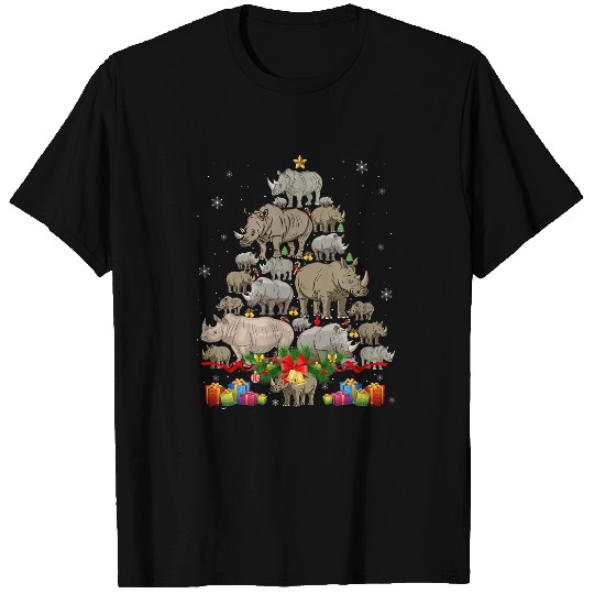 Rhino Pet Christmas Tree Safari Jungle xmass Women Men Kids T-Shirts