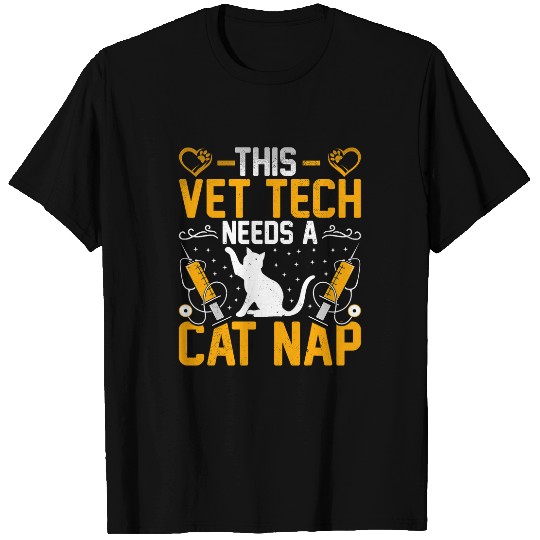 Veterinarian Job This Vet Tech Needs a Cat Nap Funny Vet Tech T-Shirts