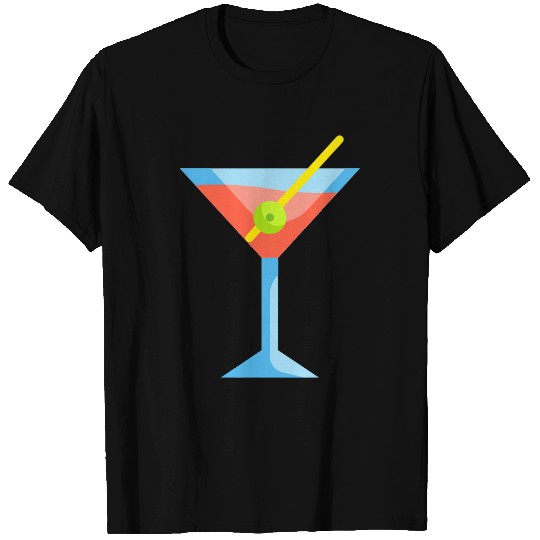 Martini Glass Green Olive Bartender Vodka Gin Cocktail Drink 22 T-Shirts
