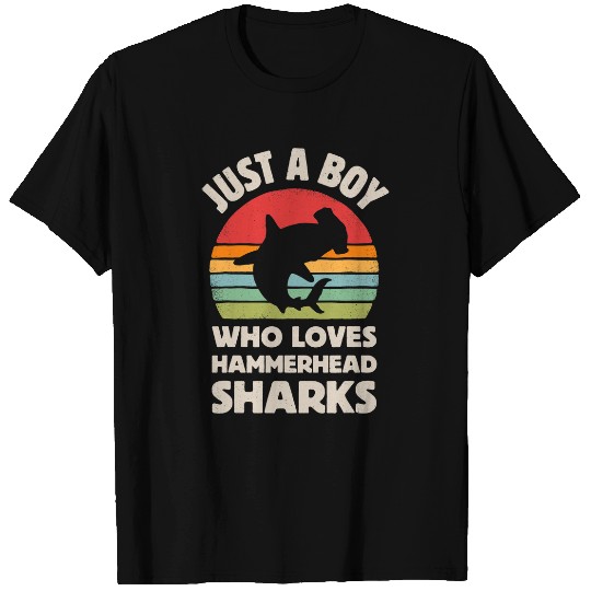 Shark Pet Hammerhead Shark Just A Boy Who Loves Sea Animals Men Retro T-Shirts