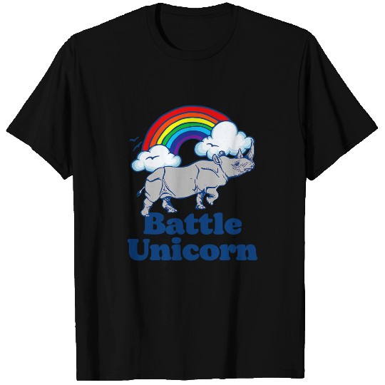 Rhino Pet Battle Unicorns Funny Retro 80s Rainbow Rhino Rhinoceros 3 T-Shirts