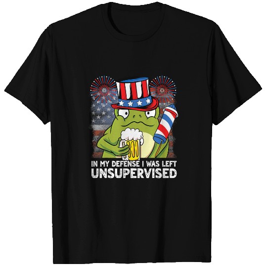 Frog Pet In My Defense I Was Left Unsupervised 4th of July Frog T-Shirts