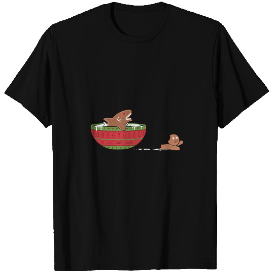 Shark Pet Gingerbread Shark Elf Santa Family Xmas Funny Christmas Jaws T-Shirts