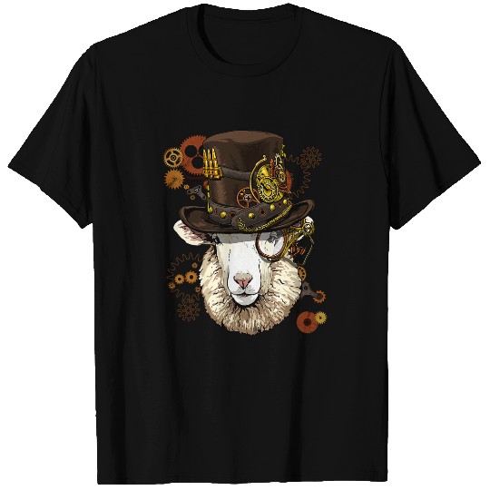Sheep Pet Steampunk Gothic Sheep Lamb Mechanical Farm Animal Face T-Shirts