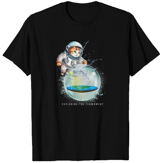 Astronaut Job Funny Cat Exploring Firmament Flat Earth Astronaut Space T-Shirts
