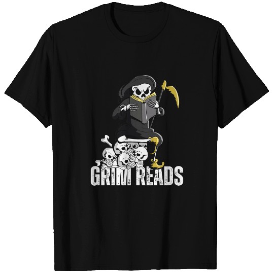 Book Fun Funny Grim Reaper Dark Humor Book Lover Literature T-Shirts