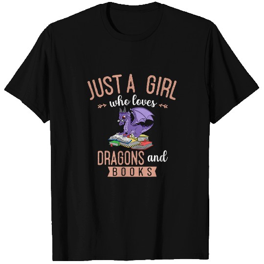 Dragon Pet Book Lover Fantasy Animal Girls Bookworm T-Shirts