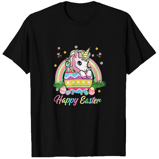 Unicorn Pet Happy Easter Unicorn Bunny Girls Toddler Easter Eggs Rainbow T-Shirts