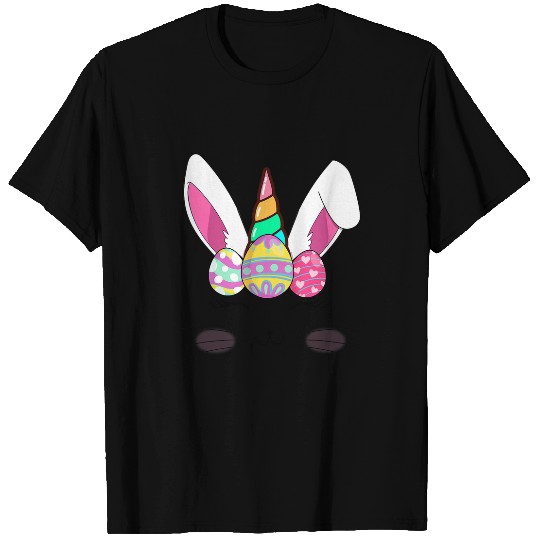 Unicorn Pet Happy Easter Unicorn Bunny Face Girls Kids Easter Eggs T-Shirts